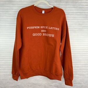 NEW Jerzees Nublend Pumkin Spice Lattes & Good Brows Comfy Pullover Sweatshirt